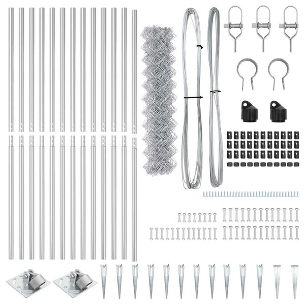 vidaXL Ker&iacute;t&eacute;soszlop Ez&uuml;st 25 x 1,2 m (60 x 60 mm h&aacute;l&oacute;) Ac&eacute;l