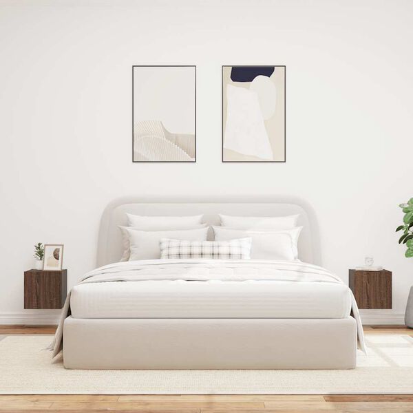 vidaXL 2 db barna t&ouml;lgysz&iacute;nű fali TV-szekr&eacute;ny LED-del 30,5x35x30 cm