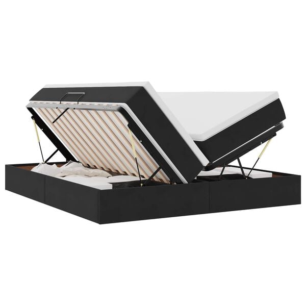 vidaXL &Aacute;gy t&aacute;rol&oacute;val &eacute;s matraccal Fekete 180 x 200 cm B&aacute;rsony