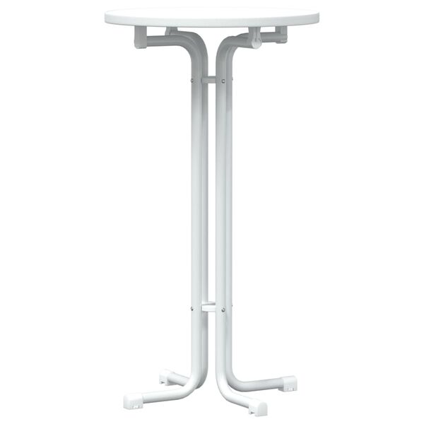 vidaXL feh&eacute;r b&aacute;rasztal szerelt fa &eacute;s ac&eacute;l &Oslash;60x110 cm