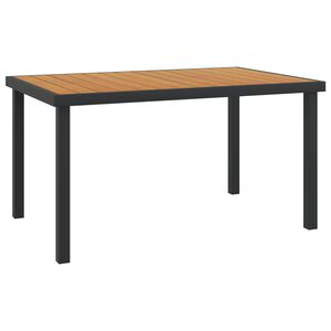 vidaXL barna alum&iacute;nium &eacute;s WPC kerti asztal 140 x 90 x 74 cm