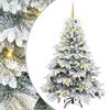 vidaXL Mű kar&aacute;csonyfa 150 LED-del &aacute;llv&aacute;nnyal Feh&eacute;r 150 cm PE &eacute;s PVC