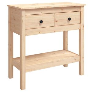 vidaXL t&ouml;m&ouml;r fenyőfa t&aacute;lal&oacute;asztal 75 x 35 x 75 cm