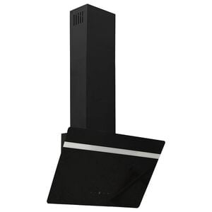 vidaXL fekete ac&eacute;l &eacute;s edzett &uuml;veg fali p&aacute;raelsz&iacute;v&oacute; 60 cm