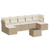 vidaXL 8 r&eacute;szes b&eacute;zs polyrattan kerti &uuml;lőgarnit&uacute;ra p&aacute;rn&aacute;val