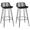 vidaXL B&aacute;rsz&eacute;k 2 pcs Fekete 44 x 46 x 91 cm Rattan &eacute;s ac&eacute;l