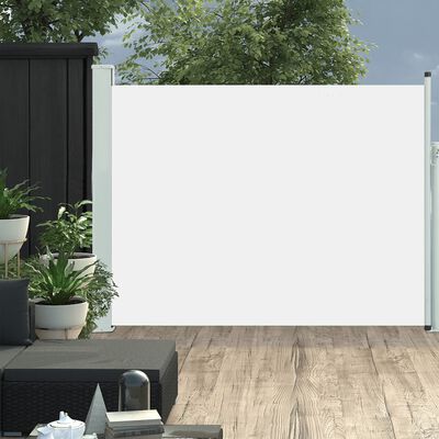 vidaXL krémszínű kihúzható oldalsó teraszi napellenző 140 x 500 cm