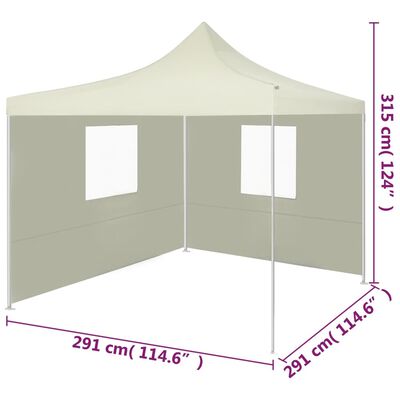 vidaXL krémszínű összecsukható sátor 2 fallal 3 x 3 méter
