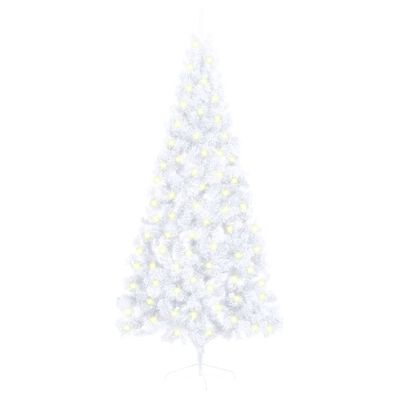 vidaXL fehér PVC megvilágított fél műkarácsonyfa állvánnyal 180 cm