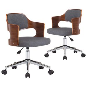 vidaXL 2 db sz&uuml;rke hajl&iacute;tott fa &eacute;s sz&ouml;vet forg&oacute; &eacute;tkezősz&eacute;k