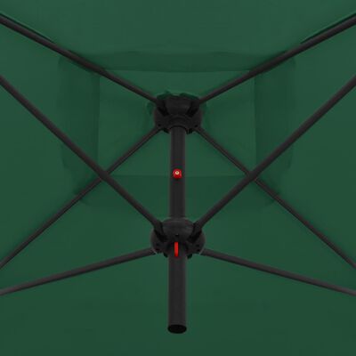 vidaXL zöld dupla napernyő acélrúddal 250 x 250 cm