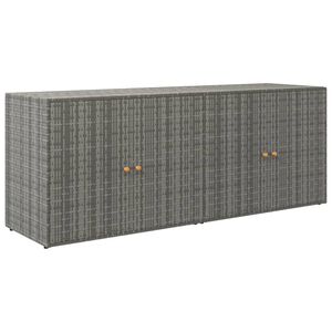 vidaXL sz&uuml;rke polyrattan kerti t&aacute;rol&oacute;szekr&eacute;ny 198 x 55,5 x 80 cm