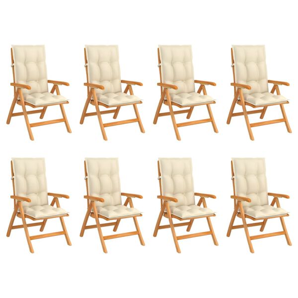 vidaXL 8 db d&ouml;nthető t&ouml;m&ouml;r t&iacute;kfa kerti sz&eacute;k p&aacute;rn&aacute;kkal