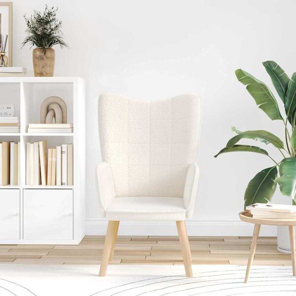 vidaXL karosszék Krém 62 x 67 x 95,5 cm Sherpa szövet