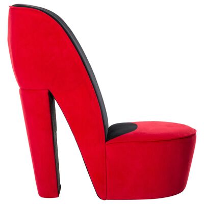 vidaXL piros magas sarkú cipő formájú bársonyszék