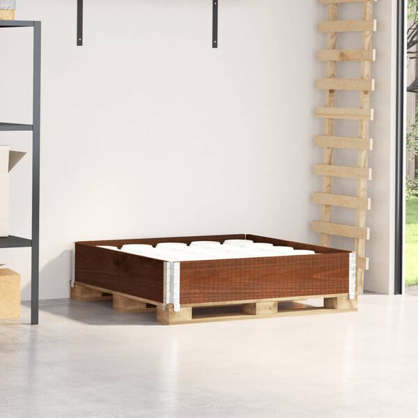 vidaXL barna t&ouml;m&ouml;r fenyőfa raklapmagas&iacute;t&oacute; 100 x 100 cm