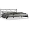 vidaXL fekete f&eacute;m &aacute;gykeret fejt&aacute;ml&aacute;val 193 x 203 cm