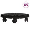 vidaXL 5 db fekete kerekes vir&aacute;gtart&oacute; &aacute;tm&eacute;rő 30 cm 170 kg