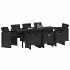 vidaXL Kert &eacute;tkező szett 9 pcs Fekete polirattan