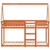 vidaXL viaszbarna tömör fenyőfa ágy emelettel és tetővel 75 x 190 cm