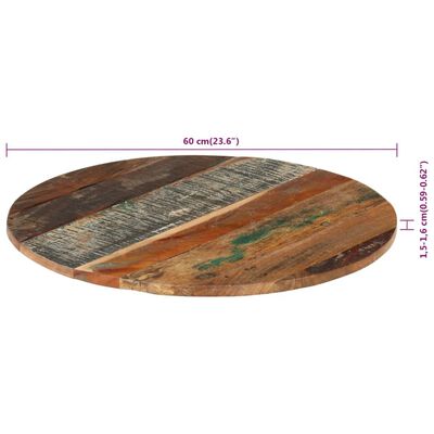 vidaXL tömör újrahasznosított fa asztallap Ø60 x (1,5-1,6) cm