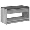 vidaXL Előt&eacute;r pad Sz&uuml;rke Sonoma 83 x 38 x 45 cm Műanyag Fa &eacute;s Sz&ouml;vet