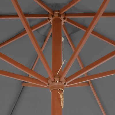 vidaXL antracitszürke kültéri napernyő farúddal, 300 cm átmérőjű