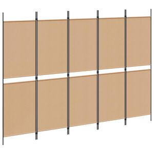 vidaXL 5-paneles szobaelv&aacute;laszt&oacute; B&eacute;zs 250 x 180 cm Sz&ouml;vet