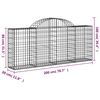 vidaXL 8 db íves horganyzott vas gabion kosár 200x30x80/100 cm