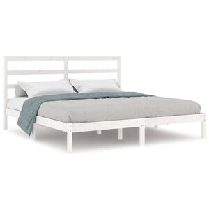 vidaXL feh&eacute;r t&ouml;m&ouml;r fenyőfa &aacute;gy matrac n&eacute;lk&uuml;l 200 x 200 cm