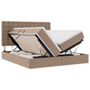 vidaXL &Aacute;gy t&aacute;rol&oacute;val &eacute;s LED l&aacute;mp&aacute;val t&aacute;rol&oacute;val K&aacute;v&eacute; 180 x 200 cm Műbőr