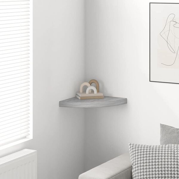 vidaXL betonsz&uuml;rke MDF fali sarokpolc 35 x 35 x 3,8 cm