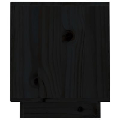 vidaXL fekete tömör fenyőfa TV-szekrény 70 x 34 x 40 cm