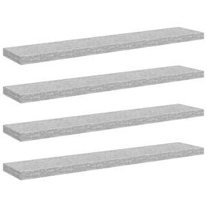 vidaXL 4 db betonsz&uuml;rke MDF lebegő fali polc 120 x 23,5 x 3,8 cm