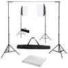vidaXL fot&oacute;st&uacute;di&oacute;-felszerel&eacute;s softbox l&aacute;mp&aacute;kkal &eacute;s h&aacute;tt&eacute;rrel