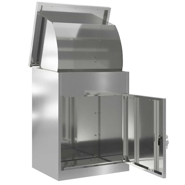 vidaXL Csomagz&aacute;r&oacute; doboz Fekete 47.5 x 38 x 59 cm Horganyzott ac&eacute;l