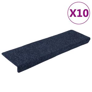 vidaXL 10 db &ouml;ntapad&oacute;s l&eacute;pcsőszőnyeg 65 x 21 x 4 cm antracit t&eacute;glalap alak&uacute; sz&eacute;llel