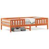 vidaXL viaszbarna t&ouml;m&ouml;r fenyőfa &aacute;gy matrac n&eacute;lk&uuml;l 100 x 200 cm