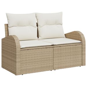 vidaXL Kerti kanap&eacute; p&aacute;rn&aacute;val B&eacute;zs 124 x 62 x 69 cm polirattan