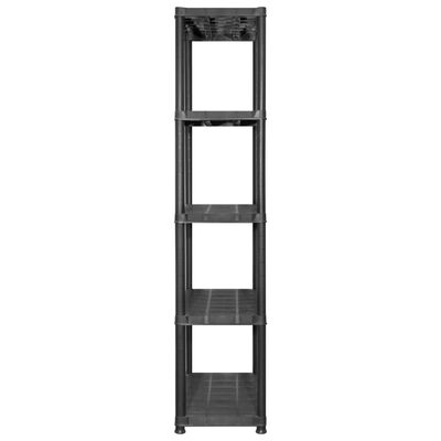 vidaXL fekete műanyag 5 szintes tárolópolc 213 x 38 x 170 cm