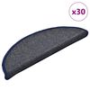 vidaXL 30 db s&ouml;t&eacute;tsz&uuml;rke &eacute;s k&eacute;k f&eacute;lk&ouml;r alak&uacute; l&eacute;pcsőszőnyeg 56 x 17 x 3 cm