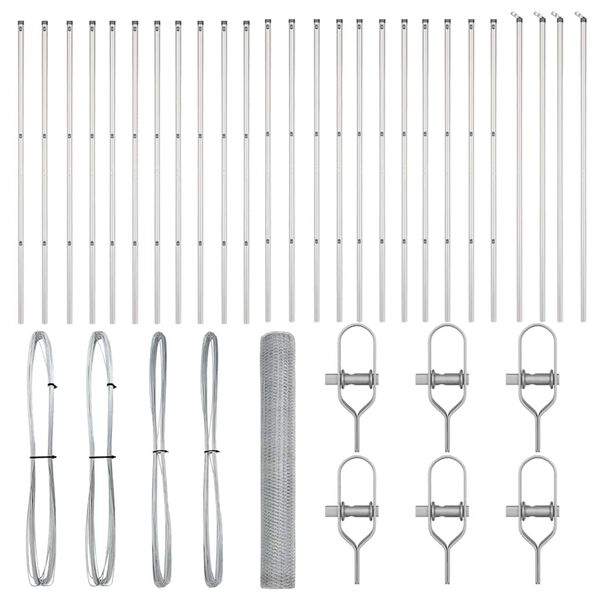 vidaXL Ker&iacute;t&eacute;soszlop Ez&uuml;st 50 x 1 m (13 mm r&aacute;cs) Ac&eacute;l