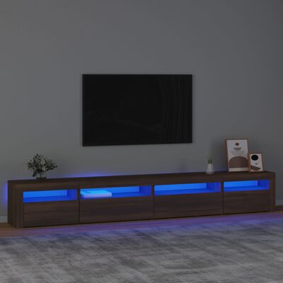 vidaXL barna tölgyszínű TV-szekrény LED-lámpákkal