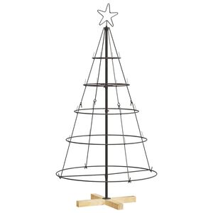 vidaXL Kar&aacute;csonyi k&uacute;p fa &aacute;llv&aacute;nnyal Fekete 126 cm Ac&eacute;l