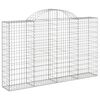 vidaXL 30 db íves horganyzott vas gabion kosár 200x30x120/140 cm