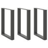 vidaXL 3 db antracitsz&uuml;rke, U alak&uacute; &eacute;tkezőasztal l&aacute;b 70 x (72-73) cm ac&eacute;l