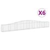 vidaXL 6 db &iacute;ves horganyzott vas gabion kos&aacute;r 400x30x40/60 cm