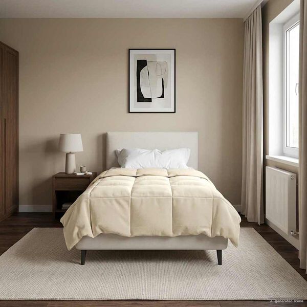 vidaXL Teljes &eacute;ves takar&oacute; S&ouml;v&eacute;nyes Kr&eacute;m 135 x 220 cm Mikrosz&aacute;l