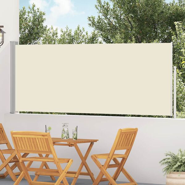 vidaXL kr&eacute;msz&iacute;nű beh&uacute;zhat&oacute; oldals&oacute; teraszi napellenző 120 x 500 cm