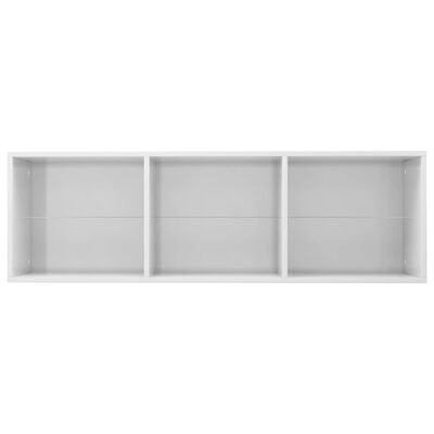 vidaXL magasfényű fehér forgácslap könyv-/TV-szekrény 36x30x114 cm